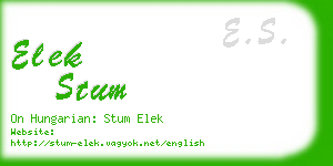 elek stum business card